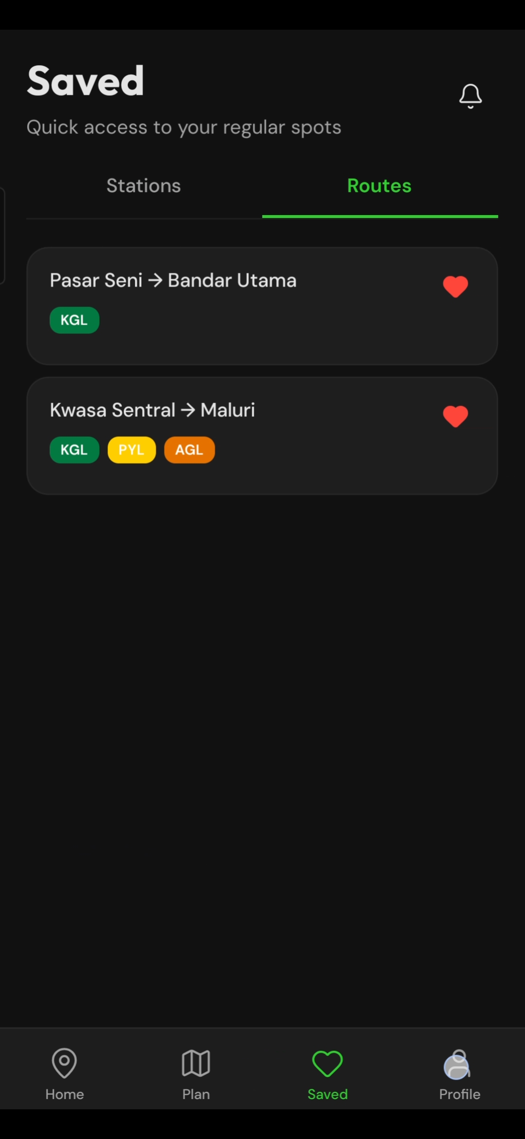 Saved Routes & Favorite Stations preview 1